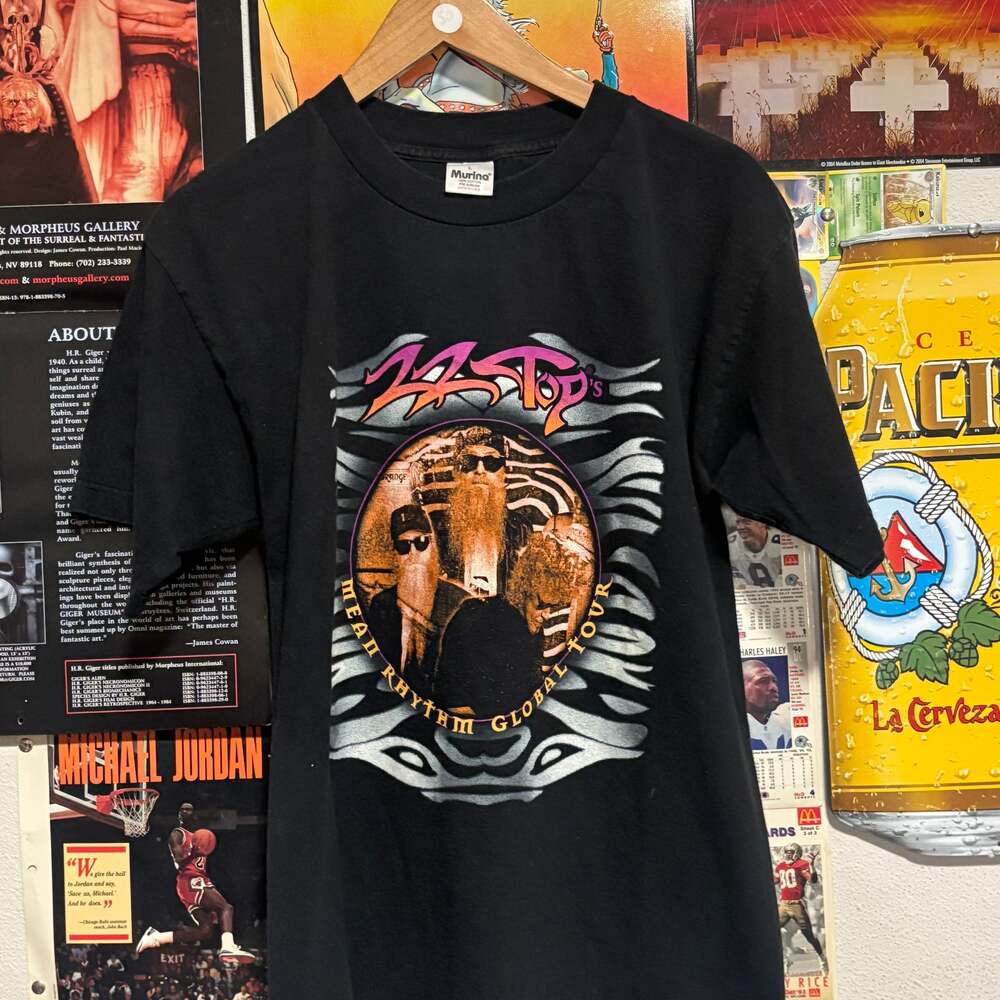 Vintage Murina 1997 ZZ TOP Global Tour Rock T shirt USA TAG sz L Skater Indie